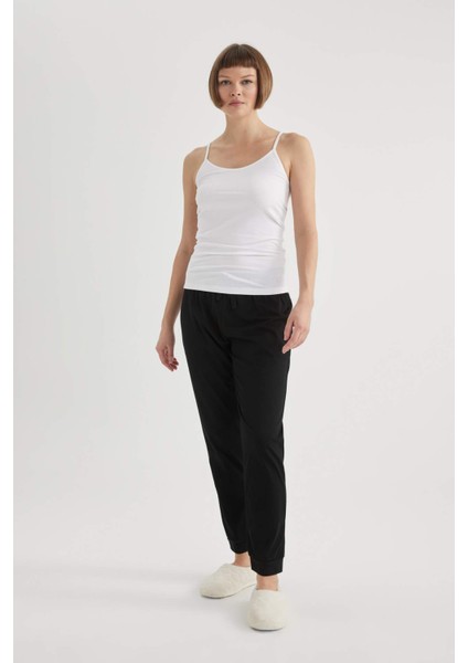 Pamuklu İnce Askılı Beyaz İç Atlet-Fall in Love M6858AZ24SP