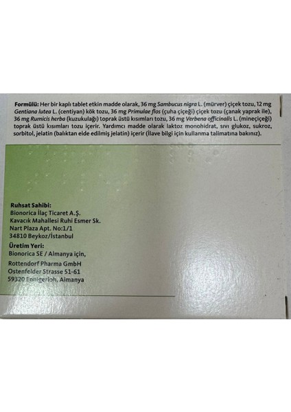 Sınupret 20 Forte Kaplı Tablet modelleri