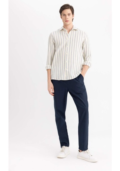 Yazlık Jogger Pantolon Basic Düz Cepli Dar Paça B4091AX24SP