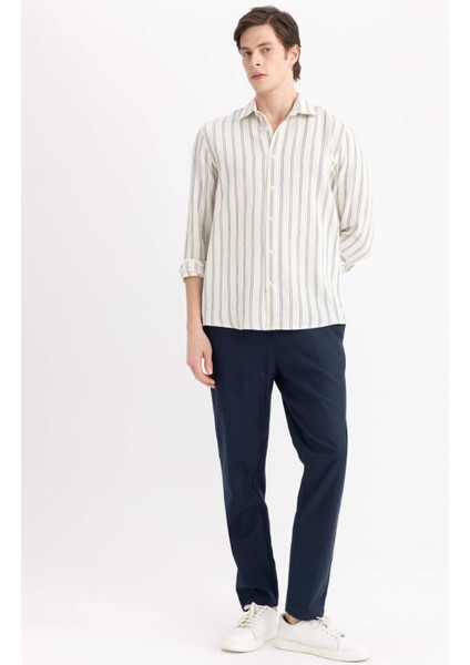 Yazlık Jogger Pantolon Basic Düz Cepli Dar Paça B4091AX24SP