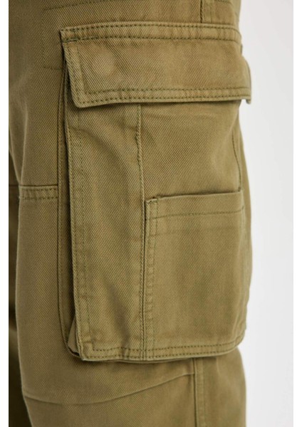 Pantolon Wide Leg Fit Geniş Kalıp Normal Bel Geniş Paça Kargo Cepli B1915AX24SP