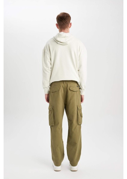 Pantolon Wide Leg Fit Geniş Kalıp Normal Bel Geniş Paça Kargo Cepli B1915AX24SP