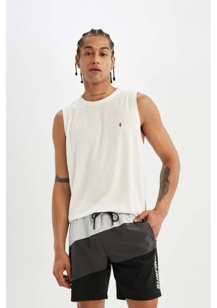 Fit Regular Fit Baskılı Esnek Dokulu Sporcu Kısa Boy Deniz Şortu B5997AX24HS