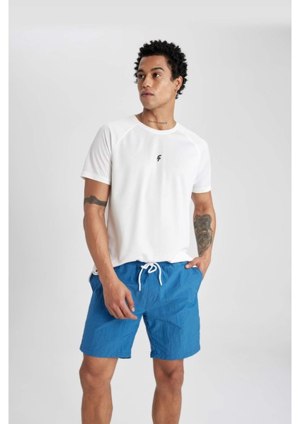 Fit Regular Fit Baskılı Kısa Boy Deniz Şortu B5991AX24HS