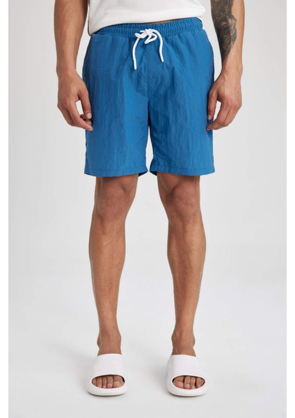 Fit Regular Fit Baskılı Kısa Boy Deniz Şortu B5991AX24HS