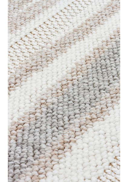 Motto Mot 02 Beyaz Bej - Yumuşak Dokulu Modern Halı modelleri