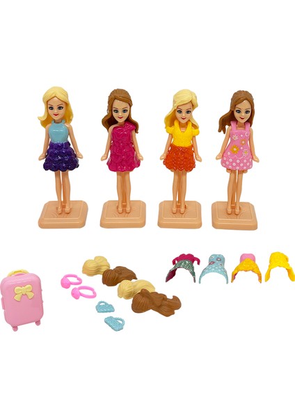 Dollylan Minkie Eğlenceli Moda Partisi Bebekleri 17 Parça 9cm modelleri