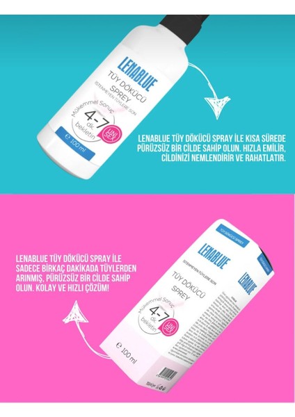 Tüy Dökücü ve Tüy Azaltıcı Tüy Alma Krem Tüm Cilt Tipleri Için Epilasyon Sprey 100 ml (Unisex) x 10ADET fırsatları