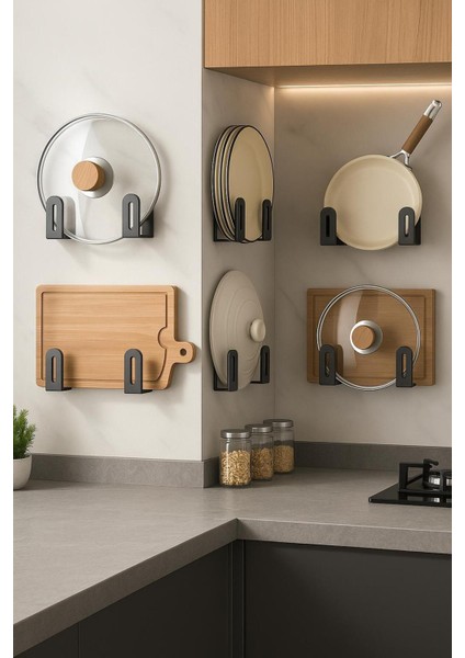 4 Adet Çok Amaçlı Metal Duvar Rafı , Metal Askı