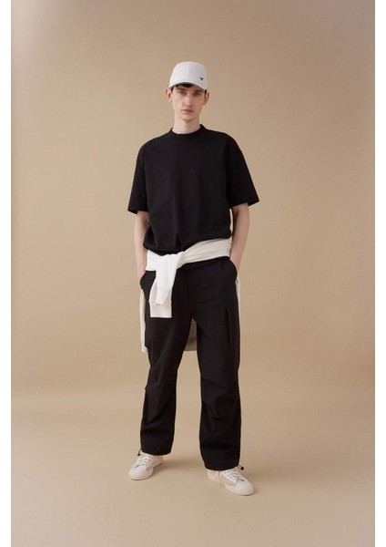 Yazlık Pantolon Relax Fit Rahat Kesim Kargo Cepli Beli Paçası Lastikli B4519AX24SP