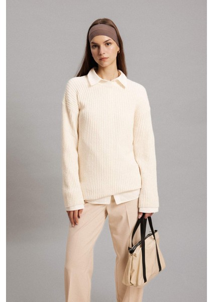 Regular Fit Bisiklet Yaka Triko Kazak Tunik