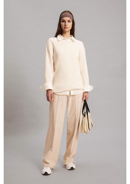 Regular Fit Bisiklet Yaka Triko Kazak Tunik