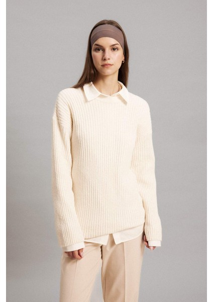 Regular Fit Bisiklet Yaka Triko Kazak Tunik