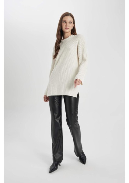 Regular Fit Bisiklet Yaka Triko Kazak Tunik