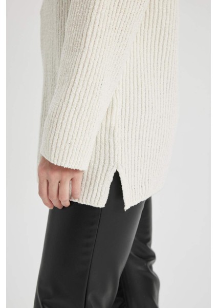 Regular Fit Bisiklet Yaka Triko Kazak Tunik