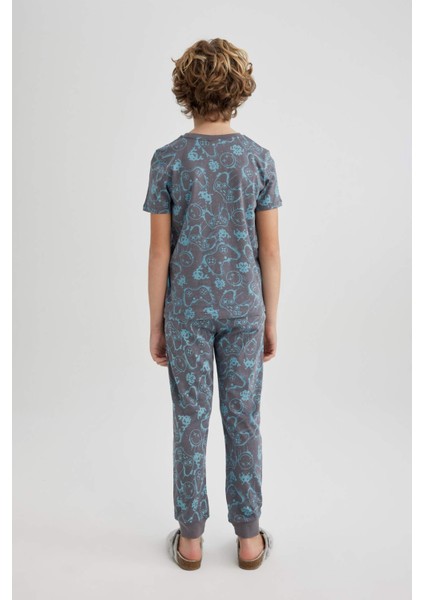 Erkek Çocuk Desenli Kısa Kollu Pijama Takımı B5542A824Sp