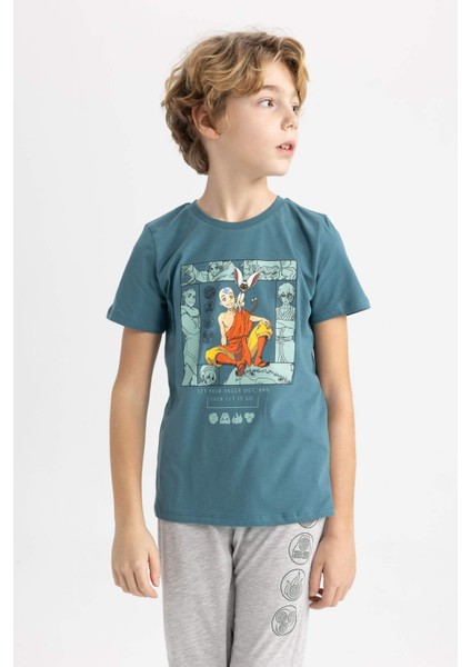 Erkek Çocuk Pijama Takımı Avatar the Last Airbender Kısa Kollu Üst Uzun Alt B6215A824SP