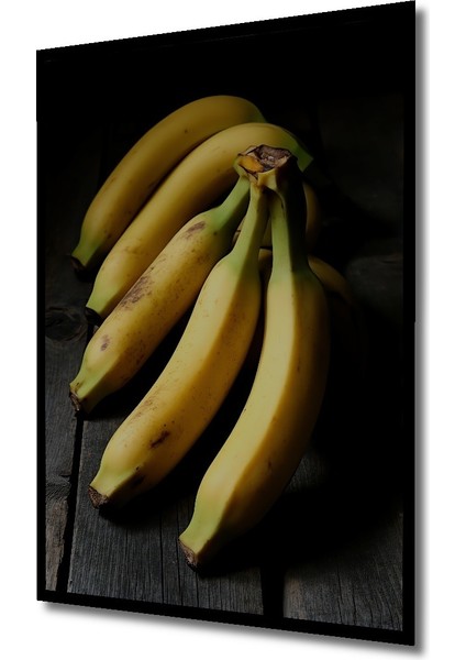 Çerçeve Görünümlü Sulu Boya Görünümlü Muz Demeti Ev/işyeri/ofis Dekoratif Ahşap Kare Tablosu fiyatları