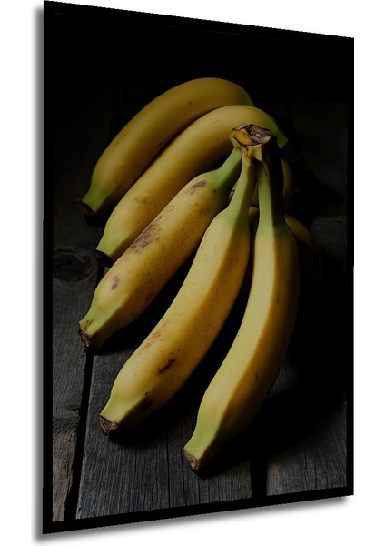 Çerçeve Görünümlü Sulu Boya Görünümlü Muz Demeti Ev/işyeri/ofis Dekoratif Ahşap Kare Tablosu modelleri