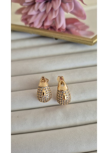 Vip Taşlı Damla Detaylı Bubble Küpe fırsatları