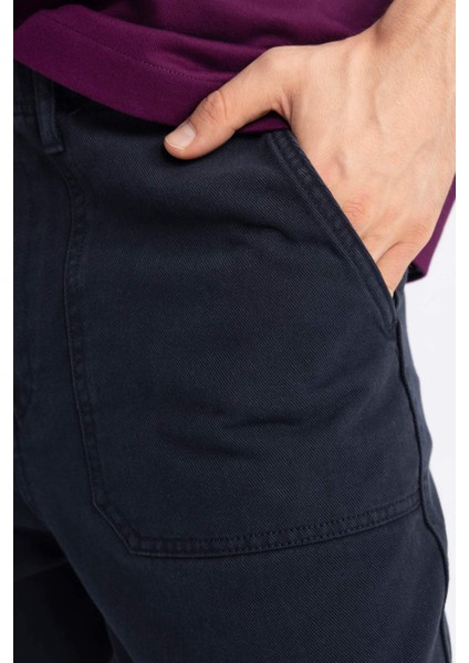 Gabardin Pantolon Baggy Fit Bol Rahat Kesim Cepli Düz Paça B4762AX24SP