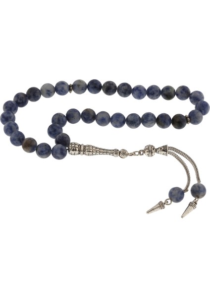 ​doğaltaş Metal Püsküllü Sodalit Taşı Tesbih (BC-CAC16F)