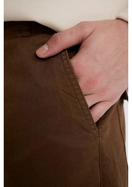 Gabardin Pantolon Baggy Fit Düz Paça Cepli B3664AX23AU