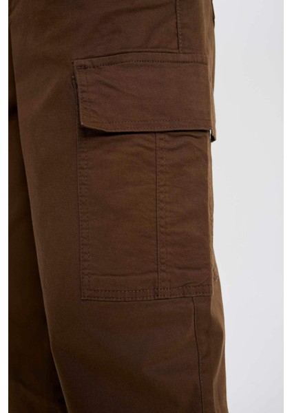 Gabardin Pantolon Baggy Fit Düz Paça Cepli B3664AX23AU