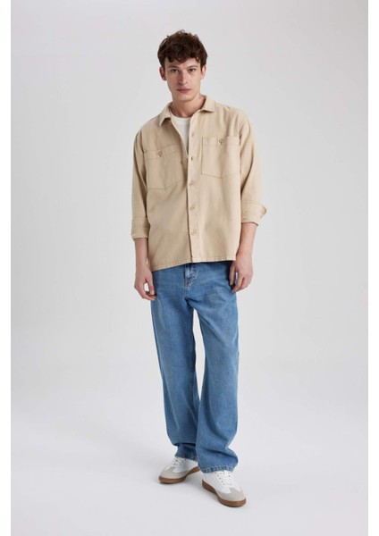 Relax Fit Pamuklu Uzun Kollu Gömlek Ceket B6113AX23AU