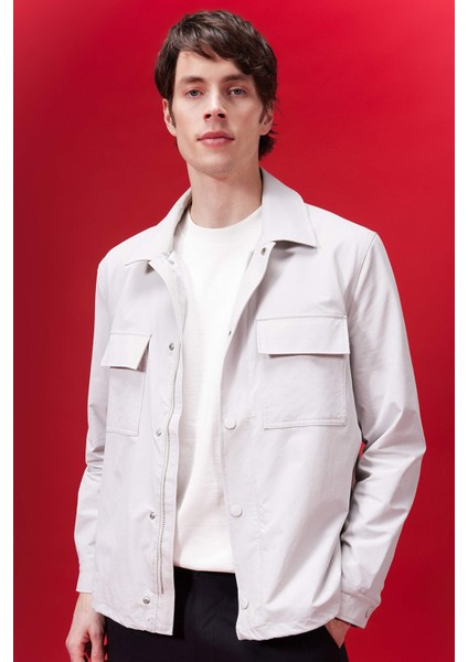 Regular Fit Polo Yaka Çıtçıt Kapamalı Cepli Gömlek Ceket B4515AX24SP