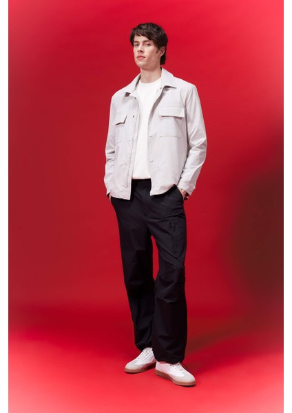 Regular Fit Polo Yaka Çıtçıt Kapamalı Cepli Gömlek Ceket B4515AX24SP