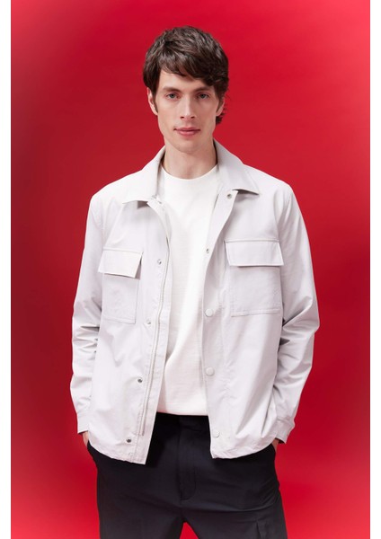 Regular Fit Polo Yaka Çıtçıt Kapamalı Cepli Gömlek Ceket B4515AX24SP