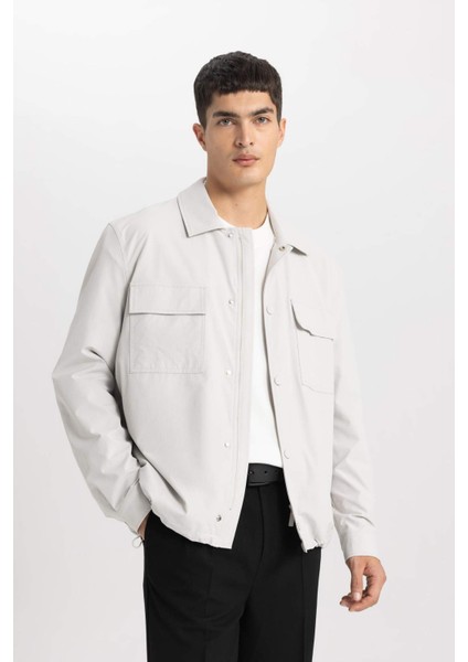 Regular Fit Polo Yaka Çıtçıt Kapamalı Cepli Gömlek Ceket B4515AX24SP