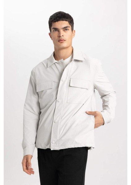 Regular Fit Polo Yaka Çıtçıt Kapamalı Cepli Gömlek Ceket B4515AX24SP