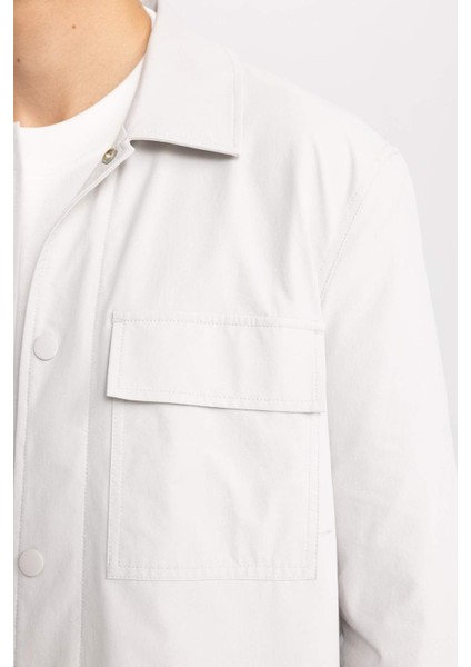 Regular Fit Polo Yaka Çıtçıt Kapamalı Cepli Gömlek Ceket B4515AX24SP