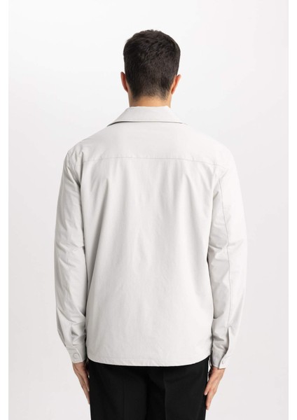 Regular Fit Polo Yaka Çıtçıt Kapamalı Cepli Gömlek Ceket B4515AX24SP