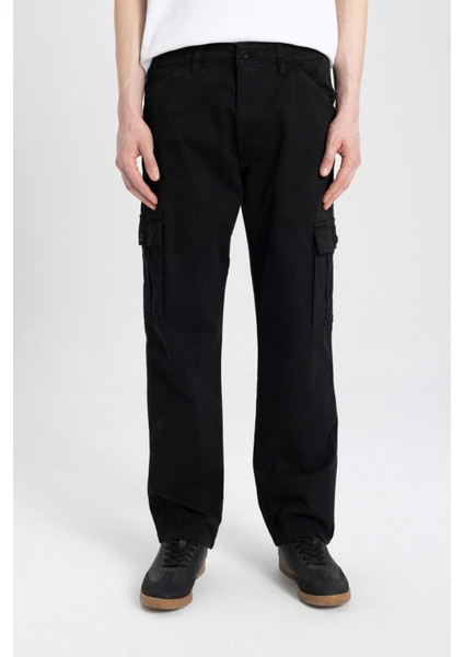 Yazlık Gabardin Pantolon Kargo Cepli Düz Paça B6366AX24SP