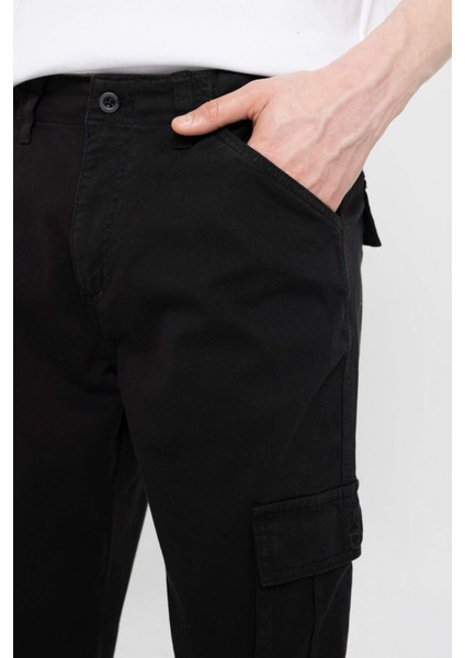 Yazlık Gabardin Pantolon Kargo Cepli Düz Paça B6366AX24SP