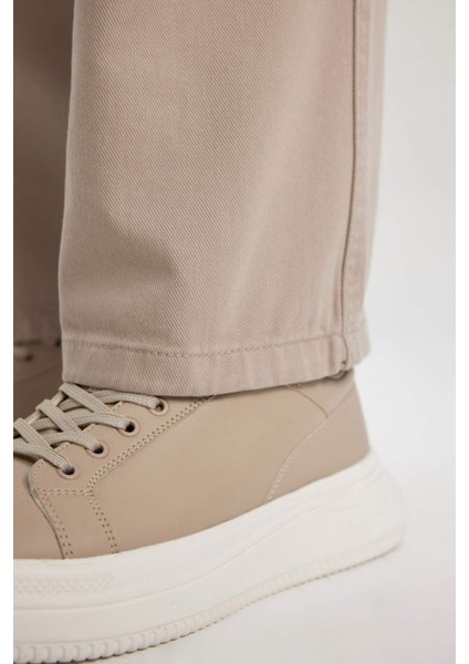 Gabardin Pantolon Baggy Fit Bol Rahat Kesim Cepli Düz Paça B4762AX24SP