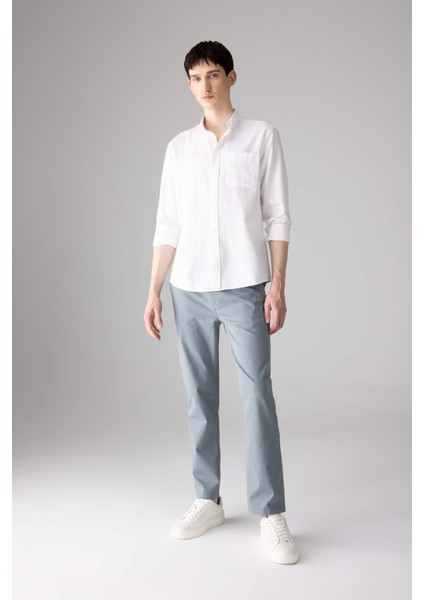 Regular Fit Normal Kesim Gabardin Chino Kanvas Pantolon Yazlık Fermuar Cepli Düz Paça B2088AX24SP