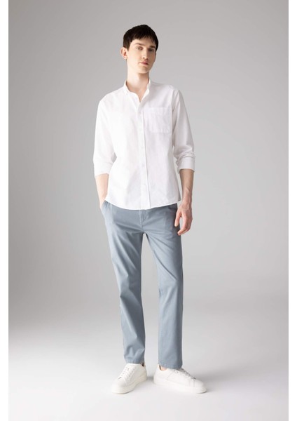 Regular Fit Normal Kesim Gabardin Chino Kanvas Pantolon Yazlık Fermuar Cepli Düz Paça B2088AX24SP