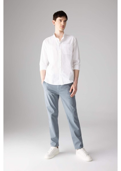 Regular Fit Normal Kesim Gabardin Chino Kanvas Pantolon Yazlık Fermuar Cepli Düz Paça B2088AX24SP