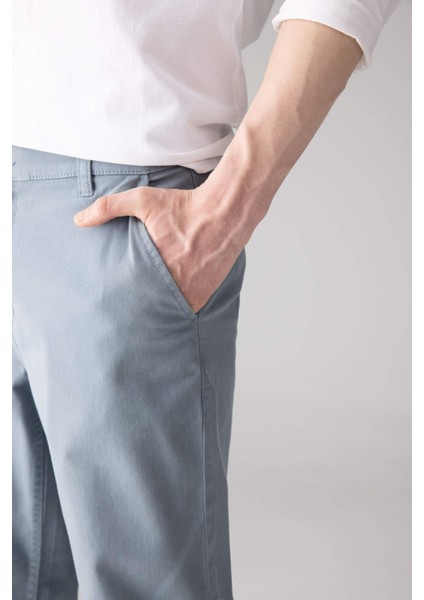 Regular Fit Normal Kesim Gabardin Chino Kanvas Pantolon Yazlık Fermuar Cepli Düz Paça B2088AX24SP