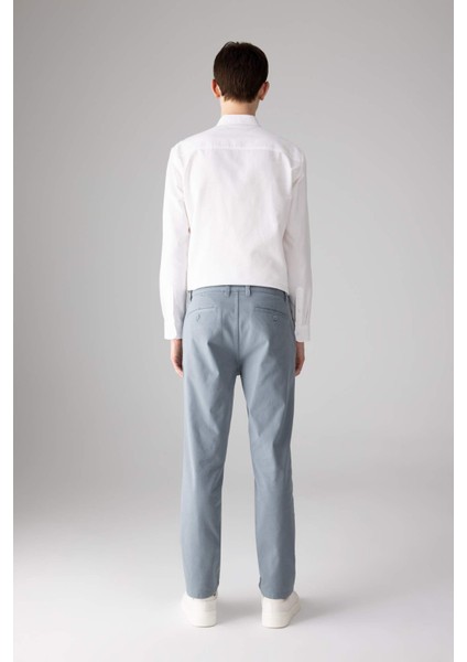Regular Fit Normal Kesim Gabardin Chino Kanvas Pantolon Yazlık Fermuar Cepli Düz Paça B2088AX24SP