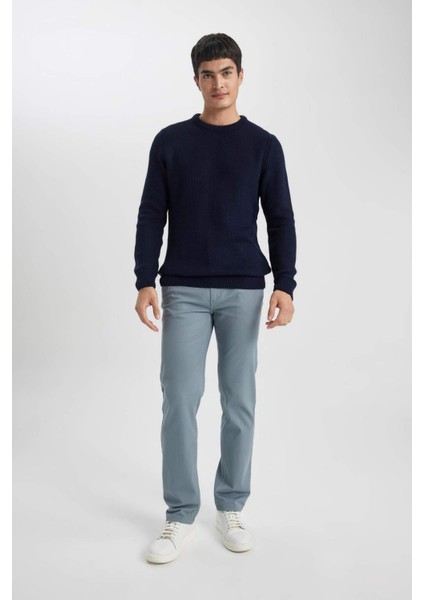 Regular Fit Normal Kesim Gabardin Chino Kanvas Pantolon Yazlık Fermuar Cepli Düz Paça B2088AX24SP