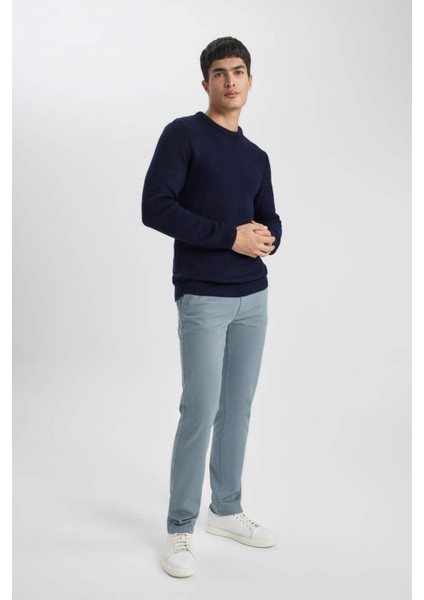 Regular Fit Normal Kesim Gabardin Chino Kanvas Pantolon Yazlık Fermuar Cepli Düz Paça B2088AX24SP