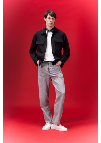 Polo Yaka Çıtçıt Kapamalı Cepli Gömlek Ceket