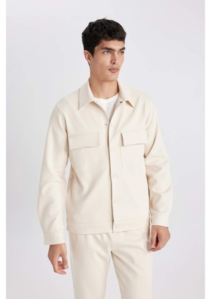 Polo Yaka Çıtçıt Kapamalı Cepli Gömlek Ceket Z5178AZ24SP