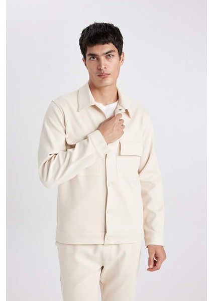 Polo Yaka Çıtçıt Kapamalı Cepli Gömlek Ceket Z5178AZ24SP