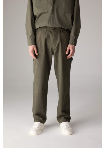 Yazlık Gabardin Pantolon Straight Fit Bol Rahat Kesim Cepli Düz Paça B4089AX24SP